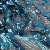 Pailletten auf Netz Fauve Blau