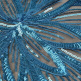 Pailletten auf Netz Fauve Blau