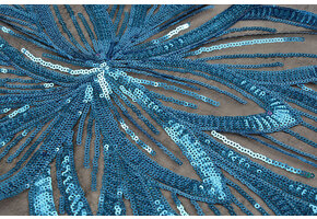 Sequins on Mesh Fauve Blue