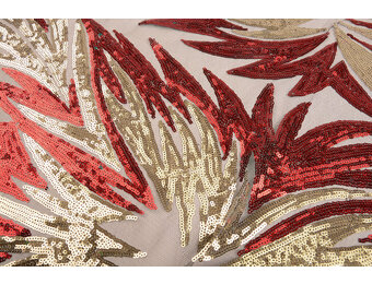 Pailletten auf Tull Yeli Rot