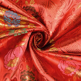 Brokat Blumen Camelia Rot