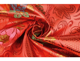 Brokat Blumen Camelia Rot