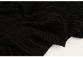 Lurex Plissée Falte Schwarz