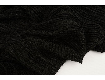 Lurex Plissé Plooi Zwart