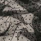 Fijne Tule Stippen Klein Zwart