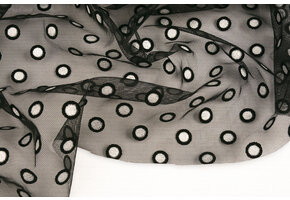 Feiner Tüll Okiri Schwarz-Silber