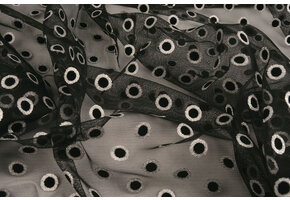 Feiner Tüll Okiri Silber-Schwarz