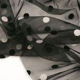 Feiner Tüll Circulo Silber-Schwarz