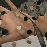 Feiner Tüll Circulo Gold-Schwarz