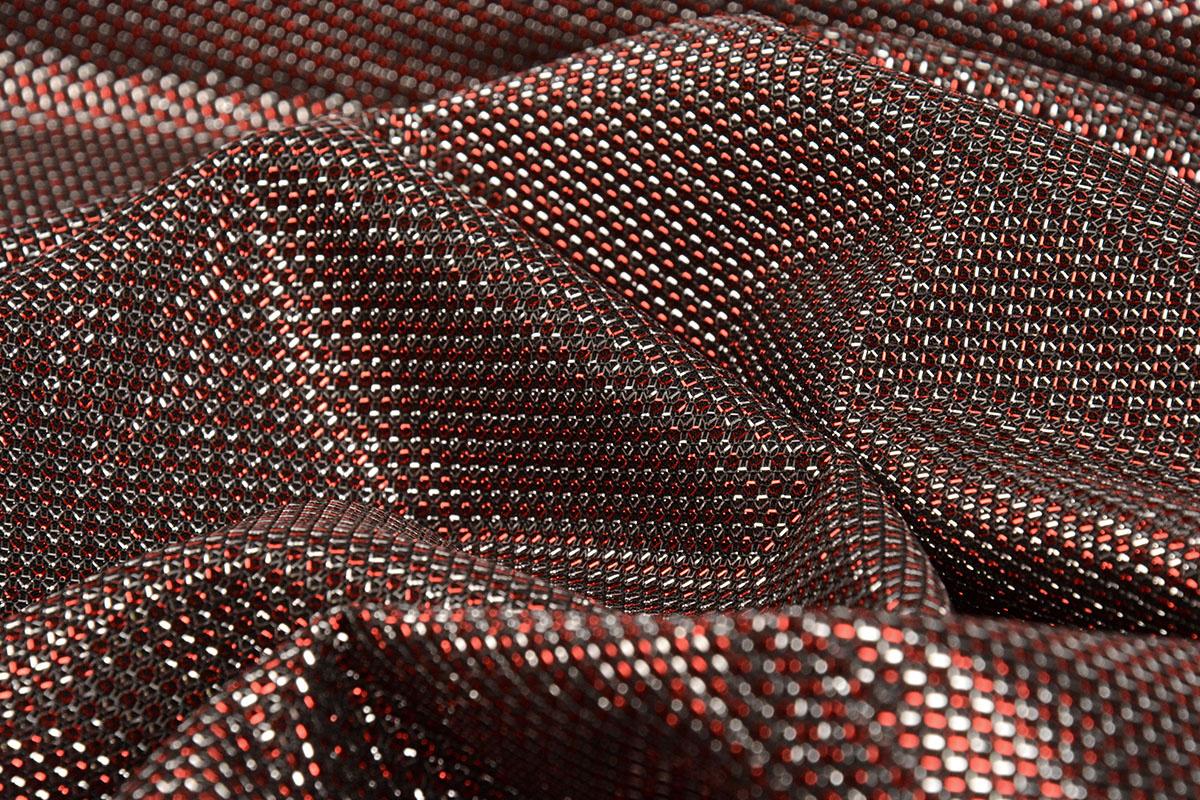 Lurex Two-Tone Rot-Silber