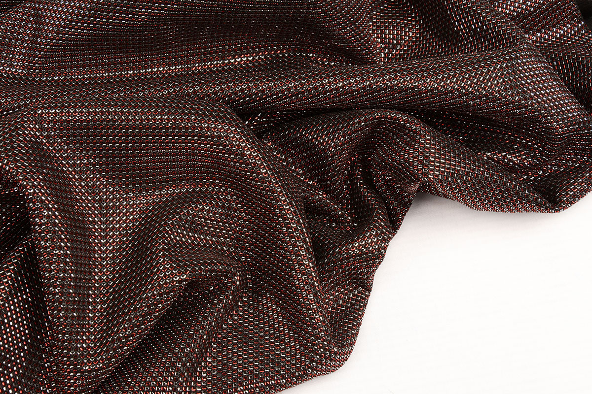 Lurex Two-Tone Rot-Silber