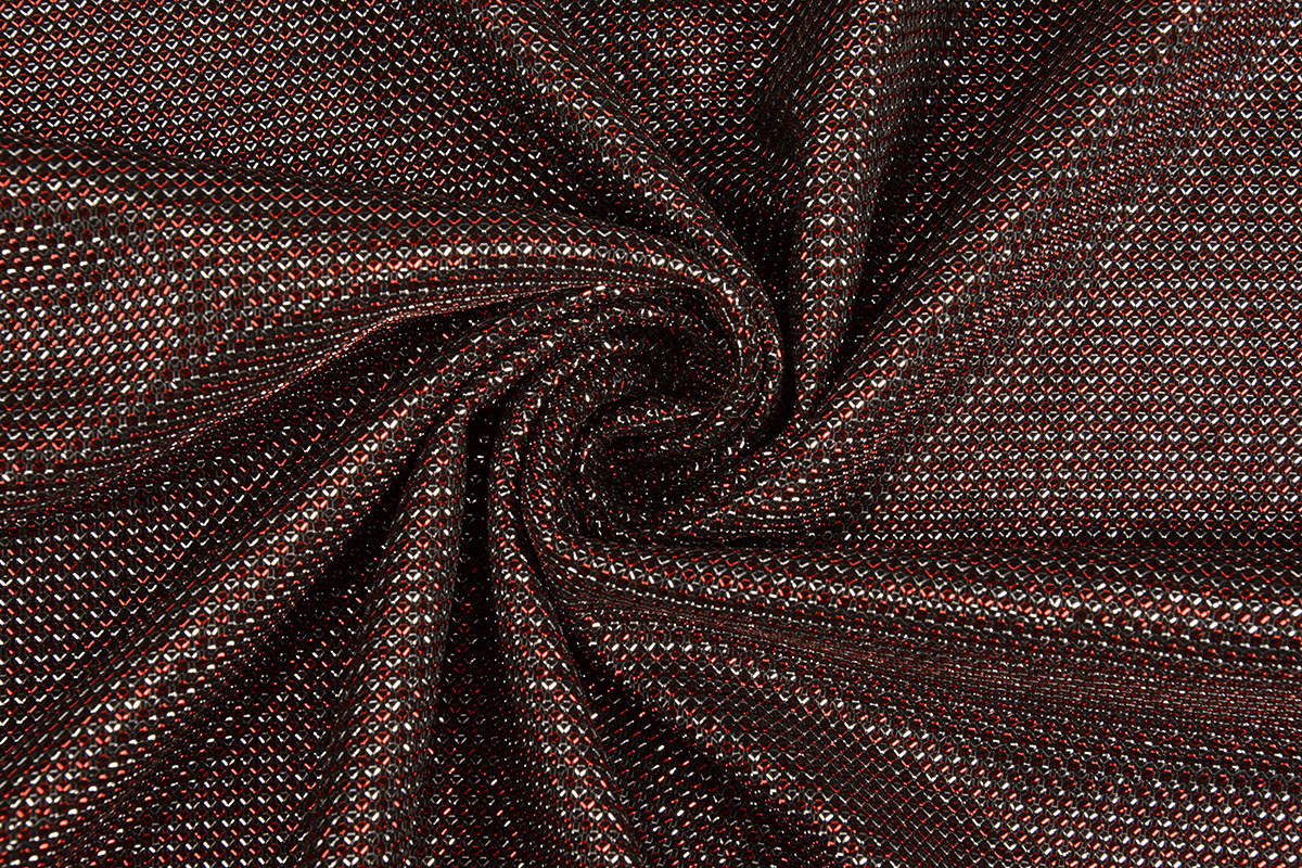Lurex Two-Tone Rot-Silber