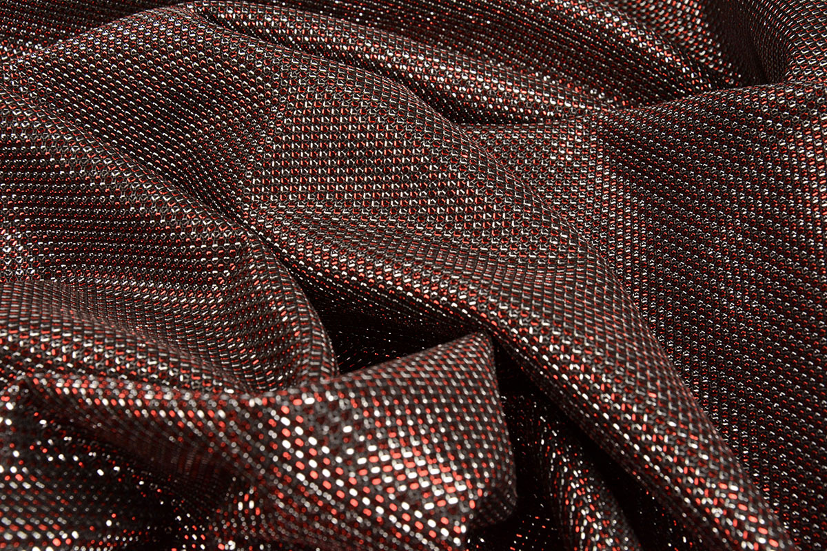 Lurex Two-Tone Rot-Silber