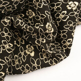 Jacquard Metallic Blumen in Schwarz-Gold