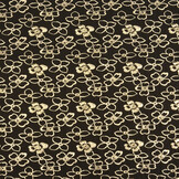Jacquard Metallic Bloemen Zwart-Goud