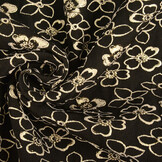 Jacquard Metallic Bloemen Zwart-Goud