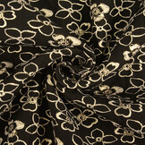 Jacquard Metallic Bloemen Zwart-Goud
