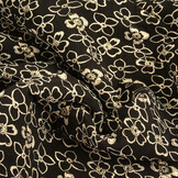 Jacquard Metallic Bloemen Zwart-Goud