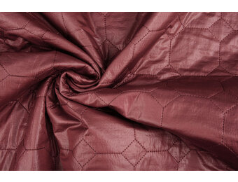 Steppfutter Jackenstoff Hexagonon Bordeaux