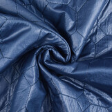 Gewatteerde Jassenstof Hexagoon Donker Blauw