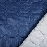 Gewatteerde Jassenstof Hexagoon Donker Blauw