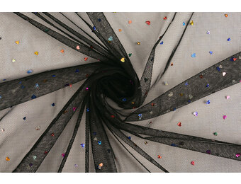 Fine Tulle Glitter Hearts