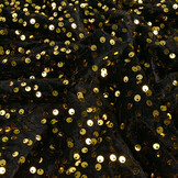 Sequins on Velvet Black - Gold