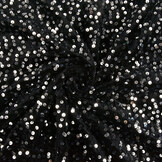 Sequins on Velvet Black - Silver