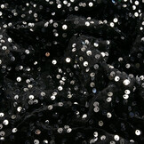 Sequins on Velvet Black - Silver