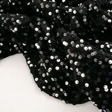 Sequins on Velvet Black - Silver
