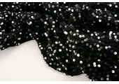 Sequins on Velvet Black - Silver