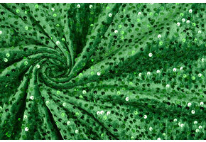 Sequins on Velvet Grass Green