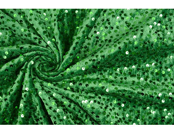 Sequins on Velvet Grass Green