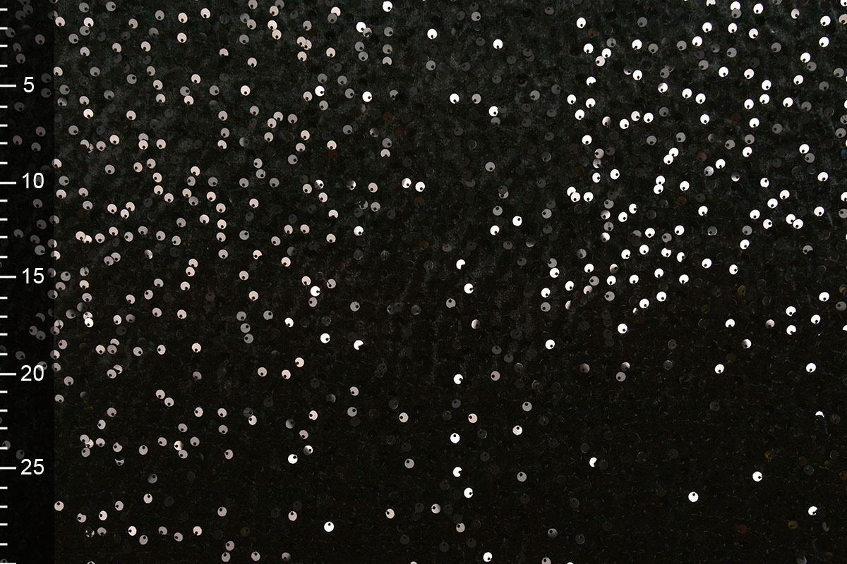 Sequins on Velvet Black - Black