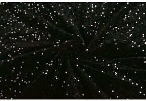 Sequins on Velvet Black - Black