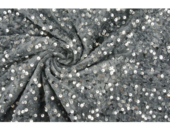 Pailletten auf Samt Silber