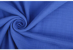 Baumwoll Musselin Stoff Blau