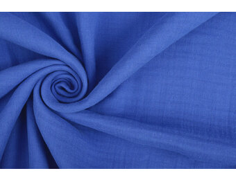 Baumwoll Musselin Stoff Blau