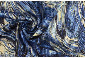 Poly Satijn Lurex Soraya Blauw