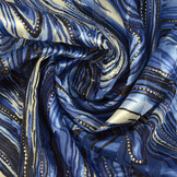 Poly Satijn Lurex Soraya Blauw