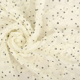 Chiffon Ruches en Stippen Creme