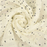 Chiffon Ruches en Stippen Creme