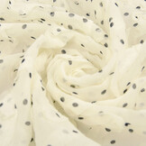 Chiffon Ruches en Stippen Creme
