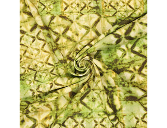 Viskose Leinen Digital Shibori Tie Dye Grün