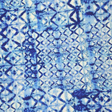 Viskose Leinen Digital Shibori Tie Dye Blau