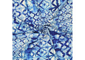 Viskose Leinen Digital Shibori Tie Dye Blau