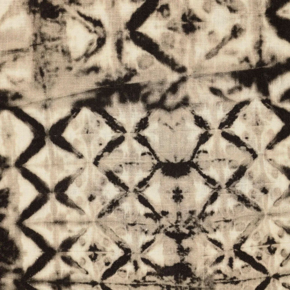 Viskose Leinen Digital Shibori Tie Dye Grau