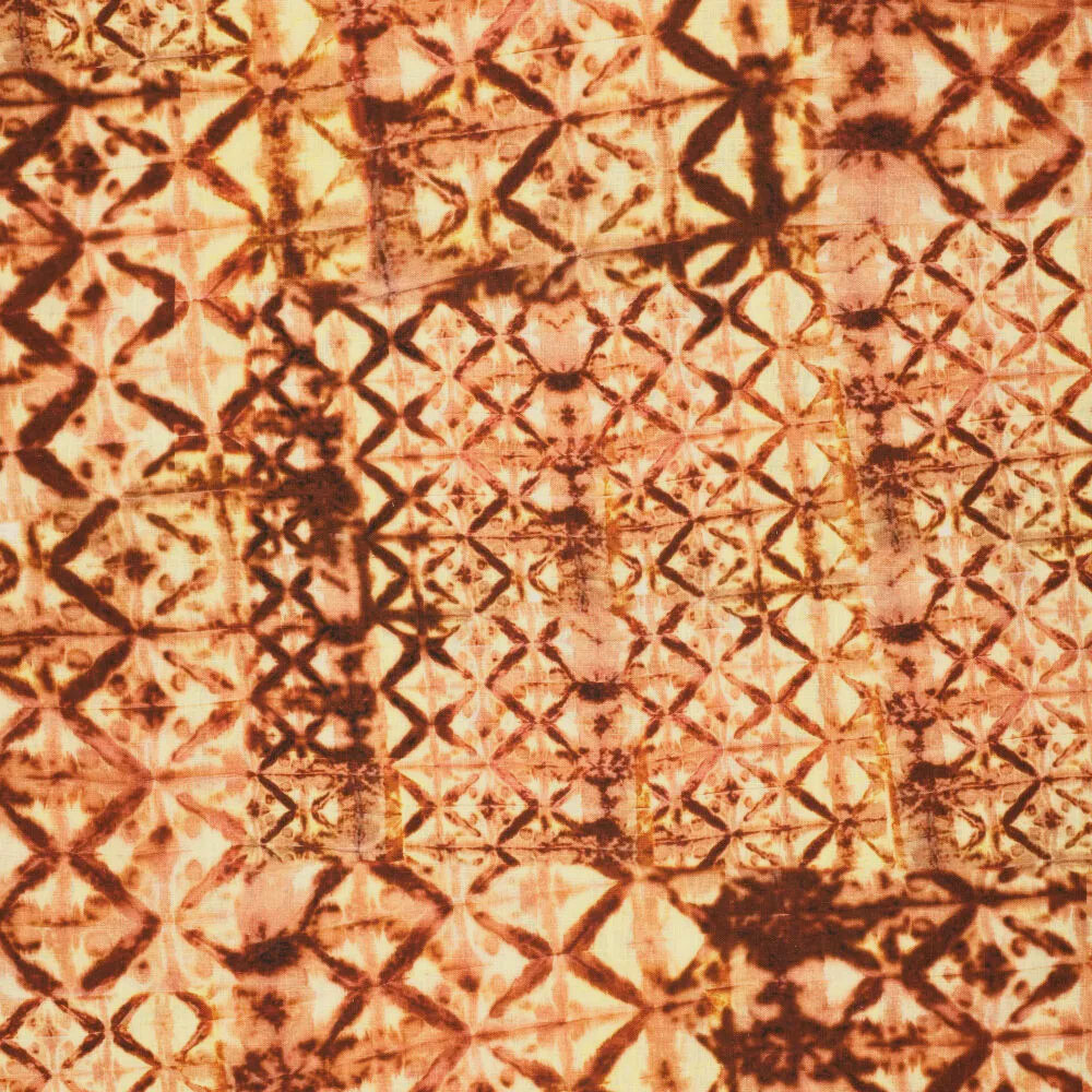 Viskose Leinen Digital Shibori Tie Dye Brique