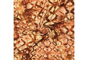 Viscose Linen Digital Shibori Tie Dye Brique