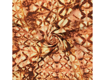 Viskose Leinen Digital Shibori Tie Dye Brique